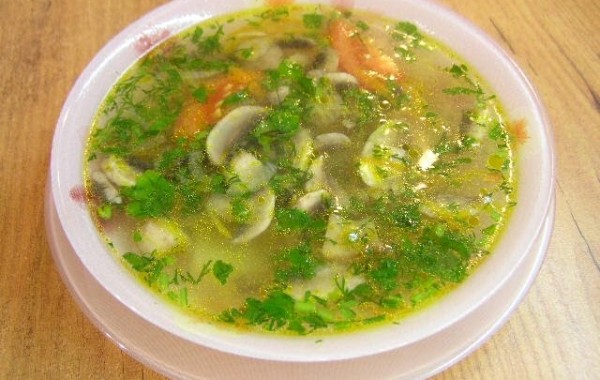 Грибной негустой суп без картошки