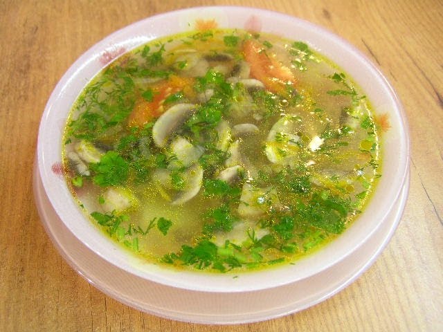 Грибной негустой суп без картошки